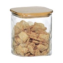 AZKO Kris Bailey Stoples Kaca Borosilicate Square Food Canister Jar Tempat Simpan Snack Dan Permen Setoples Toples Beling Serbaguna Perlengkapan Dapur Wadah Makanan - 0.60