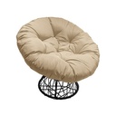 AZKO Soleil Kursi Teras Swivel Papasan Balcony Chair Kursi Outdoor Serbaguna Furniture Rumah Tempat Duduk Kursi Halaman Balkon - Cokelat/Krem