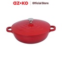 AZKO Kris 24 Cm Carol Panci Hot Pot Dengan Tutup Aluminium - Merah