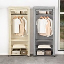 AZKO Stora Lemari Pakaian Lipat Wardrobe Storage Tempat Simpan Baju Lemari Kain Pintu Ritsleting - Abu-abu