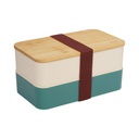 AZKO Kris Miku Kotak Makan 2 Tingkat Lunch Box Lunch Box Food Grade Food Box Kotak Bekal Makan Bpa Free Wadah Makanan - Biru/Abu-abu