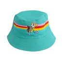 AZKO Ataru Topi Bucket Reversible Muklay Gigi Aksesoris Kepala Bucket Hat Bolak Balik Topi Stylish Unisex Serbaguna Aksesoris Fashion Pria Wanita - Tosca/Kuning
