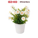 AZKO Arthome Bunga Artifisial Grass Daisy Potted  - Putih