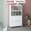 AZKO Stora Kabinet Kantor Metal 5 Tingkat Dengan 4 Pintu - Putih