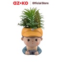 AZKO Arthome Tanaman Artifisial Sukulen Dengan Pot Anima Gink