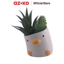 AZKO Arthome Tanaman Artifisial Sukulen Dengan Pot Anima Duck
