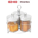 AZKO Kris Set 3 Pcs Stoples Kaca Dengan Rak - Silver
