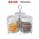 AZKO Kris Set 3 Pcs Stoples Kaca Dengan Rak Metal