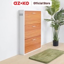 AZKO Stora Kabinet Sepatu 3 Tingkat - Cokelat Organizer Sandal Dan Sepatu Rak Lemari Alas Kaki Serbaguna Tempat Penyimpanan Sendal
