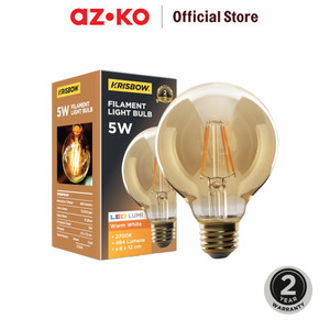 AZKO Eglare Bohlam Led Fillamen Globe 5 Watt G80 E27 - Warm White