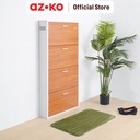 AZKO Stora Kabinet Sepatu 4 Tingkat - Cokelat Organizer Sandal Dan Sepatu Rak Lemari Alas Kaki Serbaguna Tempat Penyimpanan Sendal