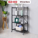 AZKO Stora Rak Penyimpanan 4 Tingkat Foldable - Hitam