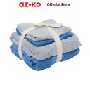 AZKO Forhom Set 4 Pcs Handuk Mandi & Olahraga - Abu-Abu/Biru