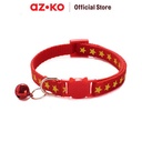 AZKO Paws N Tali Kalung Kucing Star Print - Merah