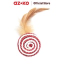 AZKO Paws N Tail Mainan Kucing Woven Bulu Round - Merah