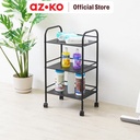 AZKO Stora 40x28.4x74 Cm Rak Troli 3 Tingkat - Hitam