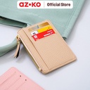 AZKO Ataru Dompet Kartu Dengan Zipper Pu - Krem