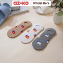 AZKO Ataru Set 3 Pasang Kaos Kaki Wanita Invisible Flower