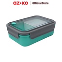 AZKO Kris 1.25 ltr Kotak Makan 3 Sekat Plastik - Hijau