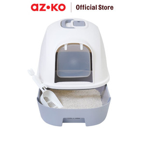 AZKO Paws N Tail Toilet Kucing Dengan Drawer - Abu-Abu