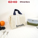 AZKO Ataru Tas Bekal Makanan Break Motif Print - Krem Beige