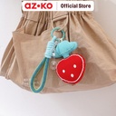 AZKO Ataru Gantungan Kunci Strawberry Cushion Chain - Merah
