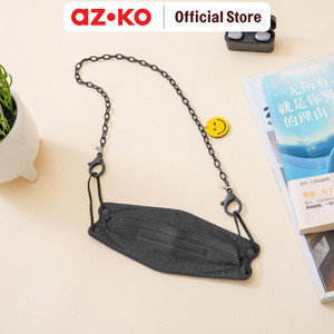 AZKO Ataru Strap Masker Chain Smiley - Hitam