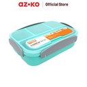 AZKO Kris 1.3 ltr Kotak Makan 4 Sekat Dengan Sendok Garpu - Hijau