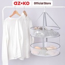 AZKO Stora Jemuran Baju Gantung Lipat 2 Tingkat Mesh - Putih
