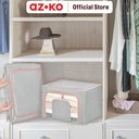 AZKO Stora 60X42X40 Cm Kotak Penyimpanan Lipat Ritsleting - Abu-Abu