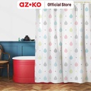 AZKO Forhom 180x180 Cm Tirai Kamar Mandi Dengan Hooks Waterdrop A