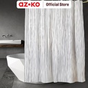 AZKO Forhom 180x180 Cm Tirai Kamar Mandi Dengan Hooks Stripe - Biru