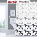 AZKO Forhom 180x180 Cm Tirai Kamar Mandi Dengan Hooks Polygry