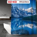 AZKO Forhom 180x180 Cm Tirai Kamar Mandi Dengan Hooks Mountain