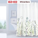 AZKO Forhom 180x180 Cm Tirai Kamar Mandi Dengan Hooks Botanica