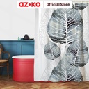 AZKO Forhom 180x180 Cm Tirai Kamar Mandi Dengan C Hooks Big Leaf