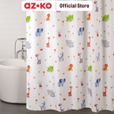 AZKO Forhom 180x200 Cm Tirai Kamar Mandi Dengan Hooks Multi