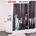 AZKO Forhom 180x200 Cm Tirai Kamar Mandi Dengan Hooks - Hitam