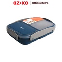 AZKO Kris 1.1 ltr Kotak Makan 2 Sekat Dengan Sendok Garpu - Biru Muda