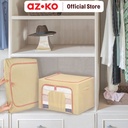 AZKO Stora 50X40X33 Cm Kotak Penyimpanan Lipat Ritsleting - Beige