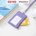 AZKO Ataru Holder Id Card Dengan Ritsleting - Ungu Muda