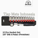 TJAP MATA / CAP MATA 12 Pcs Socket Set 3/8" DR - 6 Point (Premium)