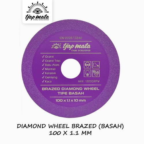 TJAP MATA / CAP MATA Diamond Wheel / Mata Potong 100 MM (Basah) Granit (Brazed)