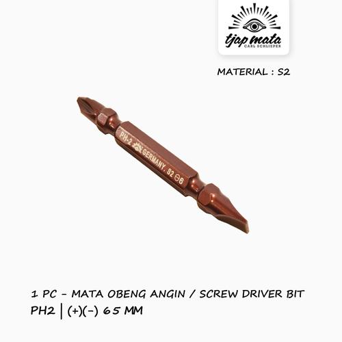 TJAP MATA / CAP MATA Mata Obeng Angin / Screw Driver Magnet S2 - PH2(+)(-) 65 MM (1 PC)
