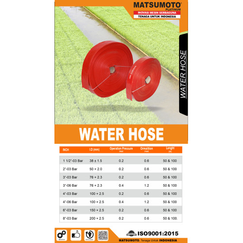 Selang Buang Air Irigasi / Water Hose 1.5 inch 3 Bar 50 Meter Original