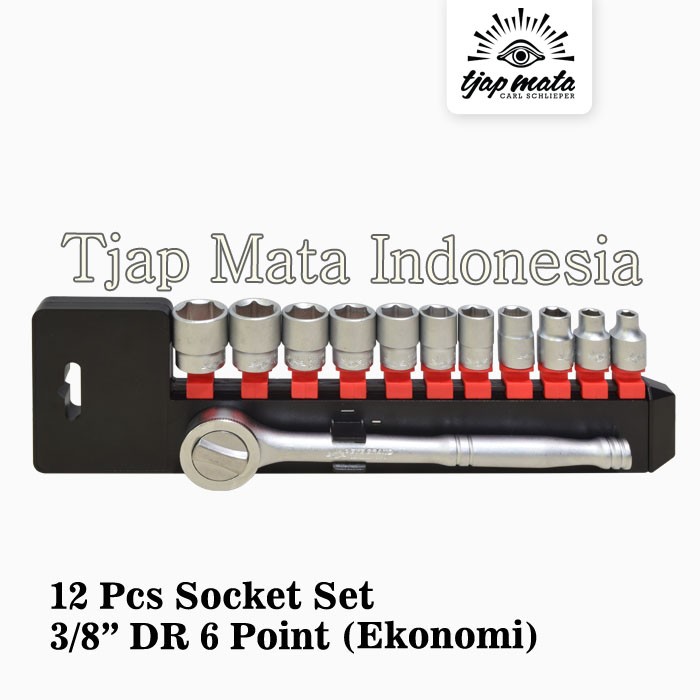 TJAP MATA / CAP MATA 12 Pcs Socket Set 3/8" DR - 6 Point (Ekomomi)