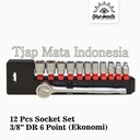 TJAP MATA / CAP MATA 12 Pcs Socket Set 3/8" DR - 6 Point (Ekomomi)