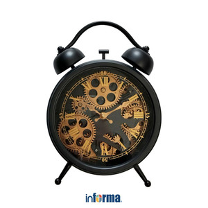 Informa Jam Meja Gear 113 - Hitam Desk Clock Jam Analog Aesthetic Dekorasi Meja Hiasan Rumah Tempat Komersial
