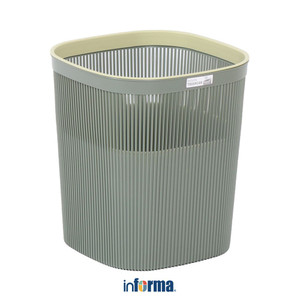 Informa 9 ltr Flo Tempat Sampah Tanpa Tutup - Hijau Tong Sampah Wadah Pembuangan Alat Kebersihan Indoor Trash Bin