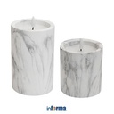 Informa Set 2 Pcs Cemento Lilin Led Marble - Putih Lilin Dekorasi Elektrik Tanpa Api Candle Lamp Hiasan Rumah